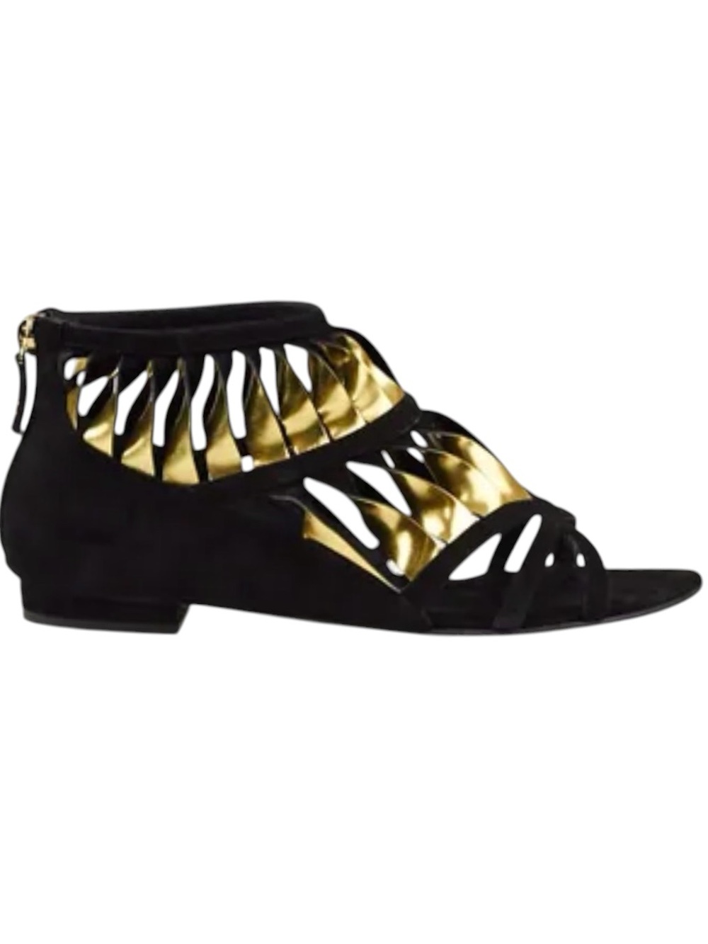 Chanel Resort 2010 black and gold twisted flat sandals Size 38.5